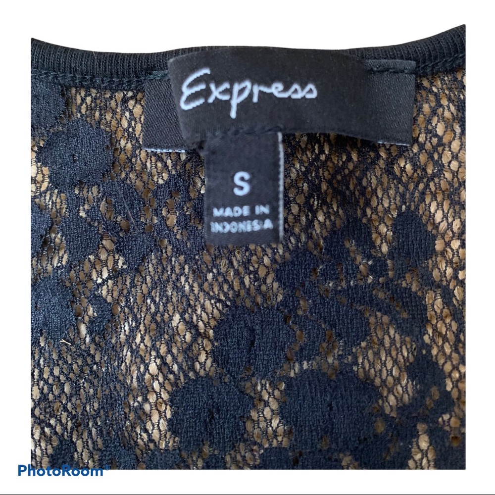 Express Size S Black Racerback Lace Detail Tank - Picture 4 of 4
